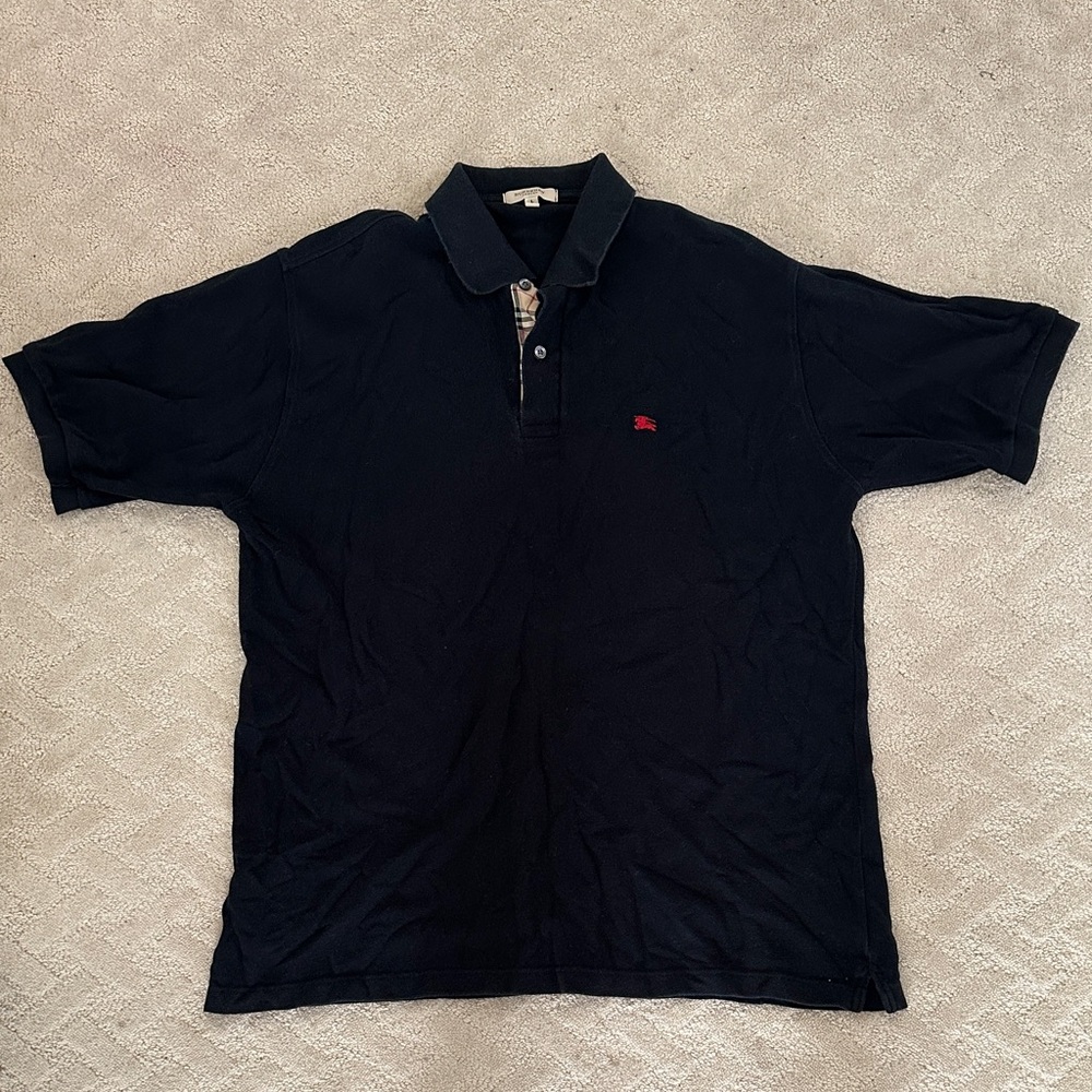 Men's Black Burberry Polo Shirt